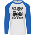 Off Road Driving Club Get Dirty 4x4 Funny Mens L/S Baseball T-Shirt White/Royal Blue