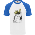 A Cockatoo Bird Mens S/S Baseball T-Shirt White/Royal Blue