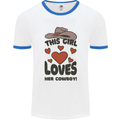 This Girl Loves Her Cowboy Mens Ringer T-Shirt White/Royal Blue