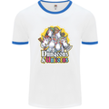 Dungeons & Unicorns Role Play Games RPG Mens Ringer T-Shirt White/Royal Blue