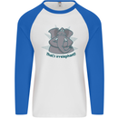 Irrelephant Funny Elephant Mens L/S Baseball T-Shirt White/Royal Blue