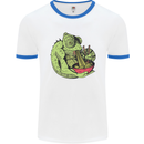 A Chameleon Eating Ramen Mens Ringer T-Shirt White/Royal Blue