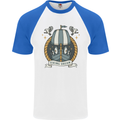 Viking Dream Ship Mens S/S Baseball T-Shirt White/Royal Blue