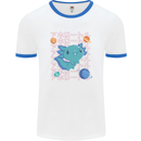 Kawaii Axolotl in Space Mens Ringer T-Shirt White/Royal Blue