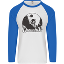 Downhill Mountain Biking Cycling MTB Bike Mens L/S Baseball T-Shirt White/Royal Blue
