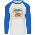Save the Neck For Me Clark Christmas Movie Mens L/S Baseball T-Shirt White/Royal Blue