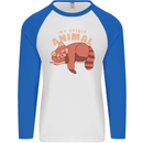 Red Panda My Spirit Animal Mens L/S Baseball T-Shirt White/Royal Blue