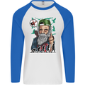 Charles Darwin Evolution Atheist Atheism Mens L/S Baseball T-Shirt White/Royal Blue