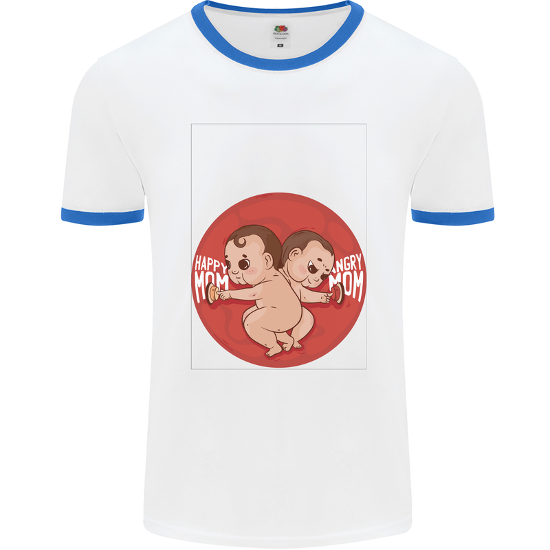 Angry Mom New Baby Pregnancy Pregnant Mens Ringer T-Shirt White/Royal Blue