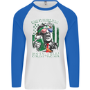 St Patricks Day Great Again Donald Trump Mens L/S Baseball T-Shirt White/Royal Blue