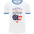 Independence Day Happy 4th of July Mens Ringer T-Shirt White/Royal Blue