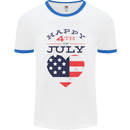 Independence Day Happy 4th of July Mens Ringer T-Shirt White/Royal Blue