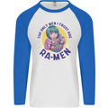 Anime Ra Men Mens L/S Baseball T-Shirt White/Royal Blue