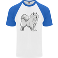 A Samoyed Dog Mens S/S Baseball T-Shirt White/Royal Blue