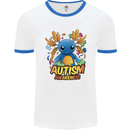 Axolottle Autism Awareness Autistic Mens Ringer T-Shirt White/Royal Blue