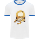 A Bearded Dragon in the Desert Sun Mens Ringer T-Shirt White/Royal Blue
