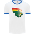 Curled Ghana Flag Ghanaian Day Football Mens Ringer T-Shirt White/Royal Blue