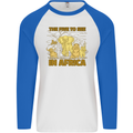 The Five to See in Africa Safari Animals Mens L/S Baseball T-Shirt White/Royal Blue