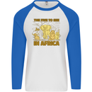 The Five to See in Africa Safari Animals Mens L/S Baseball T-Shirt White/Royal Blue