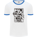 Pick Your Poison Beer Alcohol Skeleton Skull Mens Ringer T-Shirt White/Royal Blue