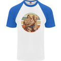 Welsh Terrier Dog Mens S/S Baseball T-Shirt White/Royal Blue