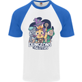 Dungeons & Sloths Role Play Games RPG Mens S/S Baseball T-Shirt White/Royal Blue