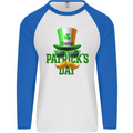 St. Patrick's Day Disguise Funny Mens L/S Baseball T-Shirt White/Royal Blue