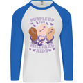 Purple Up for Military Kids Army Brats Mens L/S Baseball T-Shirt White/Royal Blue