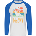 Father's Day Dad Bod It's a Father Figure Mens L/S Baseball T-Shirt White/Royal Blue