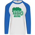 Been Irish for Many Beers St. Patrick's Day Mens L/S Baseball T-Shirt White/Royal Blue