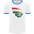 Curled Tajikistan Flag Tajik Day Football Mens Ringer T-Shirt White/Royal Blue