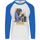 Future Spark Female Welder Welding Mens L/S Baseball T-Shirt White/Royal Blue