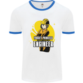 Funny Female Engineer Forget Princess Mens Ringer T-Shirt White/Royal Blue