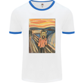 Hipster Scream Painting Mens Ringer T-Shirt White/Royal Blue