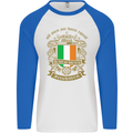 All Men Are Born Equal Irish Ireland Mens L/S Baseball T-Shirt White/Royal Blue