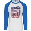 Scooter the Riders on the Storm Motorbike Mens L/S Baseball T-Shirt White/Royal Blue