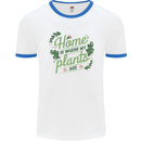 Home is Where My Plants Are Funny Gardening Mens Ringer T-Shirt White/Royal Blue
