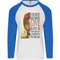 Stick With Love Black Lives Matter Mens L/S Baseball T-Shirt White/Royal Blue