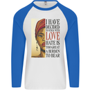 Stick With Love Black Lives Matter Mens L/S Baseball T-Shirt White/Royal Blue