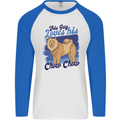 This Guy Loves His Chow Chow Dog Mens L/S Baseball T-Shirt White/Royal Blue