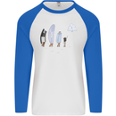 Retro Data Storage Funny Geek Nerd CD PC Mens L/S Baseball T-Shirt White/Royal Blue