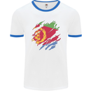 Torn Eritrean Flag Eritrea Flag Day Football Mens Ringer T-Shirt White/Royal Blue