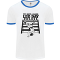 Leg Day Funny Bodybuilding Gym Training Mens Ringer T-Shirt White/Royal Blue