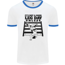 Leg Day Funny Bodybuilding Gym Training Mens Ringer T-Shirt White/Royal Blue