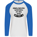 My Parachute Malfunctioned Skydiving Para Mens L/S Baseball T-Shirt White/Royal Blue