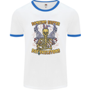 Dancing Easter Day Skeletons Skulls Mens Ringer T-Shirt White/Royal Blue
