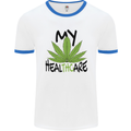 Weed My HealTHCare Cannabis Funny THC Mens Ringer T-Shirt White/Royal Blue