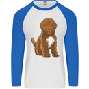 Cockapoo Dog Mens L/S Baseball T-Shirt White/Royal Blue