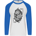 Nature is Art Mushroom Fungi Mycology Mens L/S Baseball T-Shirt White/Royal Blue