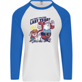 Christmas Santa Naughty List Funny Xmas Mens L/S Baseball T-Shirt White/Royal Blue